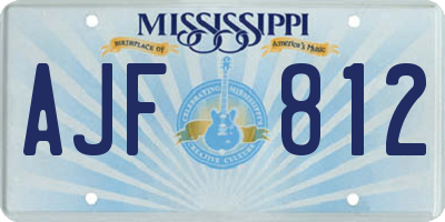 MS license plate AJF812
