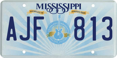 MS license plate AJF813