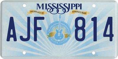MS license plate AJF814