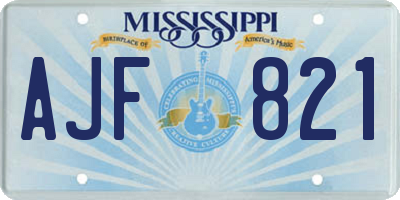MS license plate AJF821