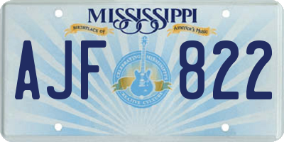 MS license plate AJF822