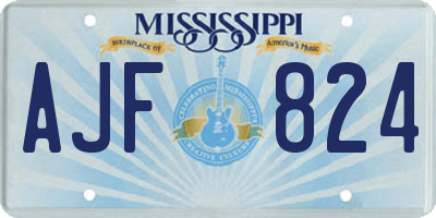 MS license plate AJF824