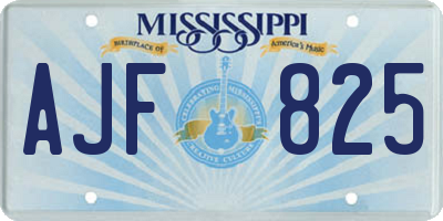 MS license plate AJF825