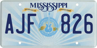 MS license plate AJF826