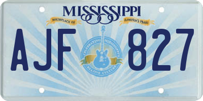 MS license plate AJF827