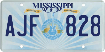 MS license plate AJF828