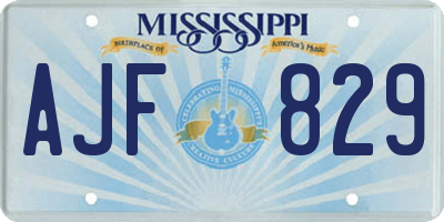 MS license plate AJF829