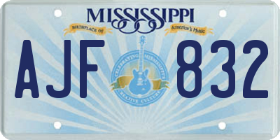 MS license plate AJF832