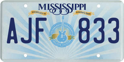 MS license plate AJF833