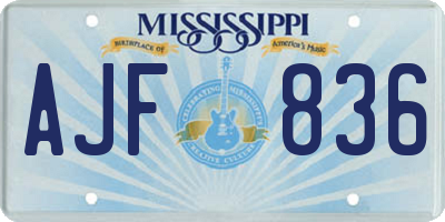MS license plate AJF836