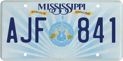 MS license plate AJF841