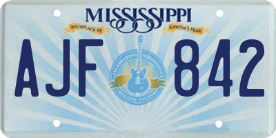 MS license plate AJF842