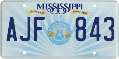 MS license plate AJF843