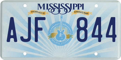 MS license plate AJF844