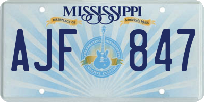 MS license plate AJF847