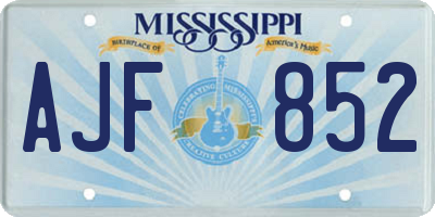 MS license plate AJF852