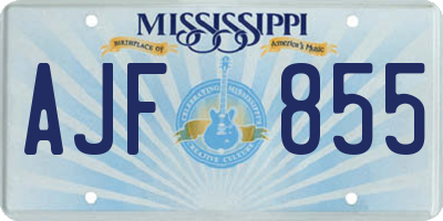 MS license plate AJF855