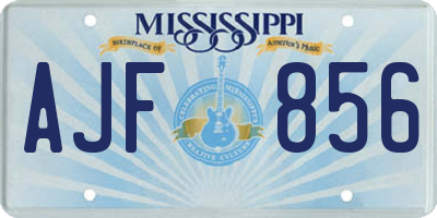 MS license plate AJF856