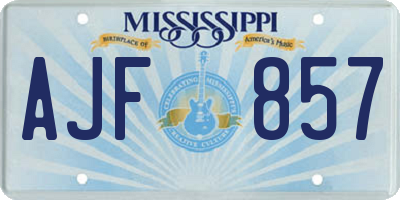 MS license plate AJF857