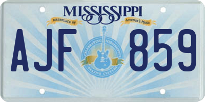 MS license plate AJF859