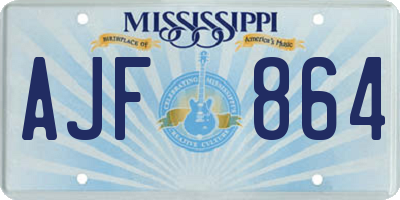 MS license plate AJF864