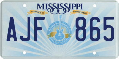 MS license plate AJF865