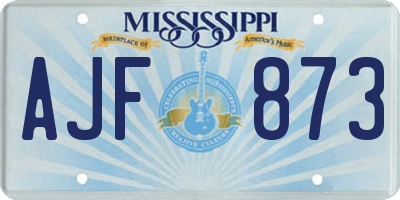 MS license plate AJF873