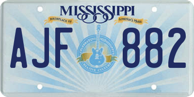 MS license plate AJF882