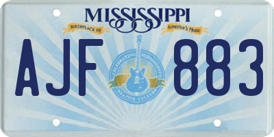 MS license plate AJF883