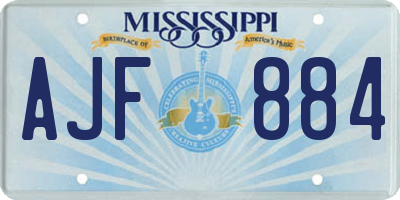 MS license plate AJF884