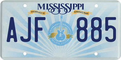 MS license plate AJF885