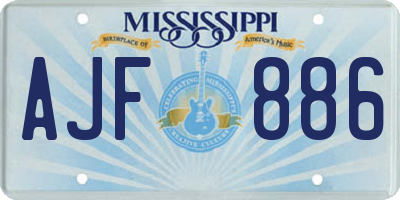 MS license plate AJF886