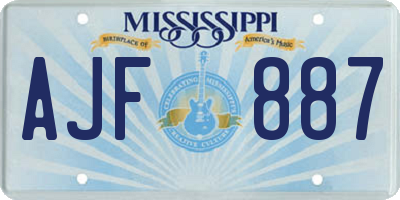 MS license plate AJF887