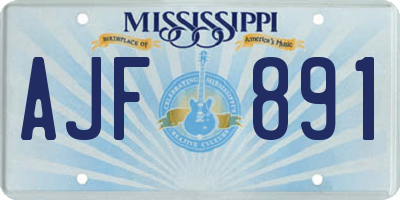 MS license plate AJF891