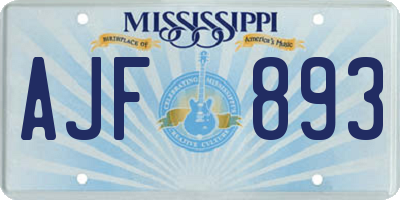 MS license plate AJF893