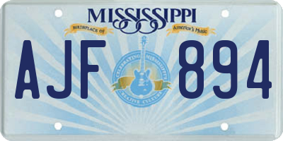 MS license plate AJF894
