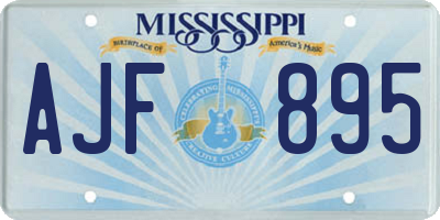 MS license plate AJF895