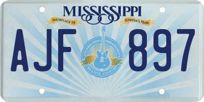 MS license plate AJF897