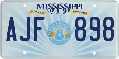 MS license plate AJF898