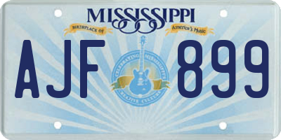 MS license plate AJF899