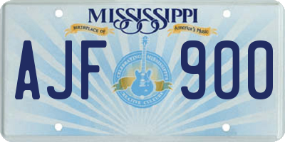 MS license plate AJF900