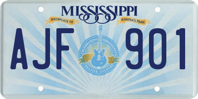 MS license plate AJF901