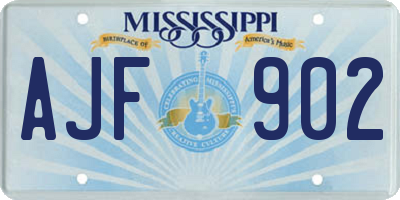 MS license plate AJF902