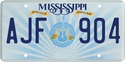 MS license plate AJF904