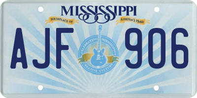 MS license plate AJF906