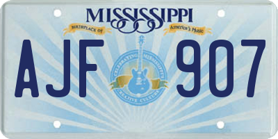 MS license plate AJF907