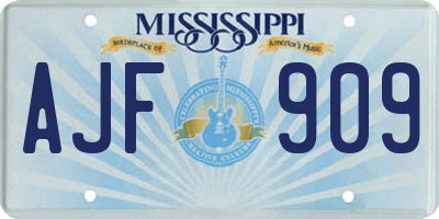 MS license plate AJF909