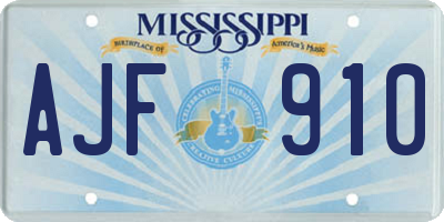 MS license plate AJF910