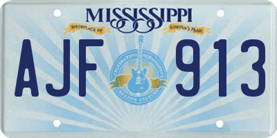MS license plate AJF913