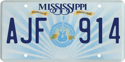 MS license plate AJF914